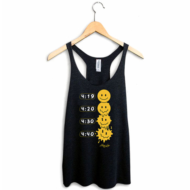 StonerDays Melted Faces Women's Racerback Tank Top in Black, Sizes S-XXL