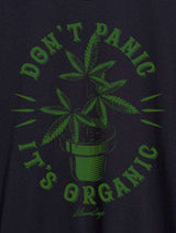 StonerDays Men's Tank Top with 'Don't Panic It's Organic' print, close-up view
