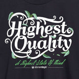 StonerDays Men's Green Cotton Tank Top with 'Highest Quality' Graphic, Close-Up View