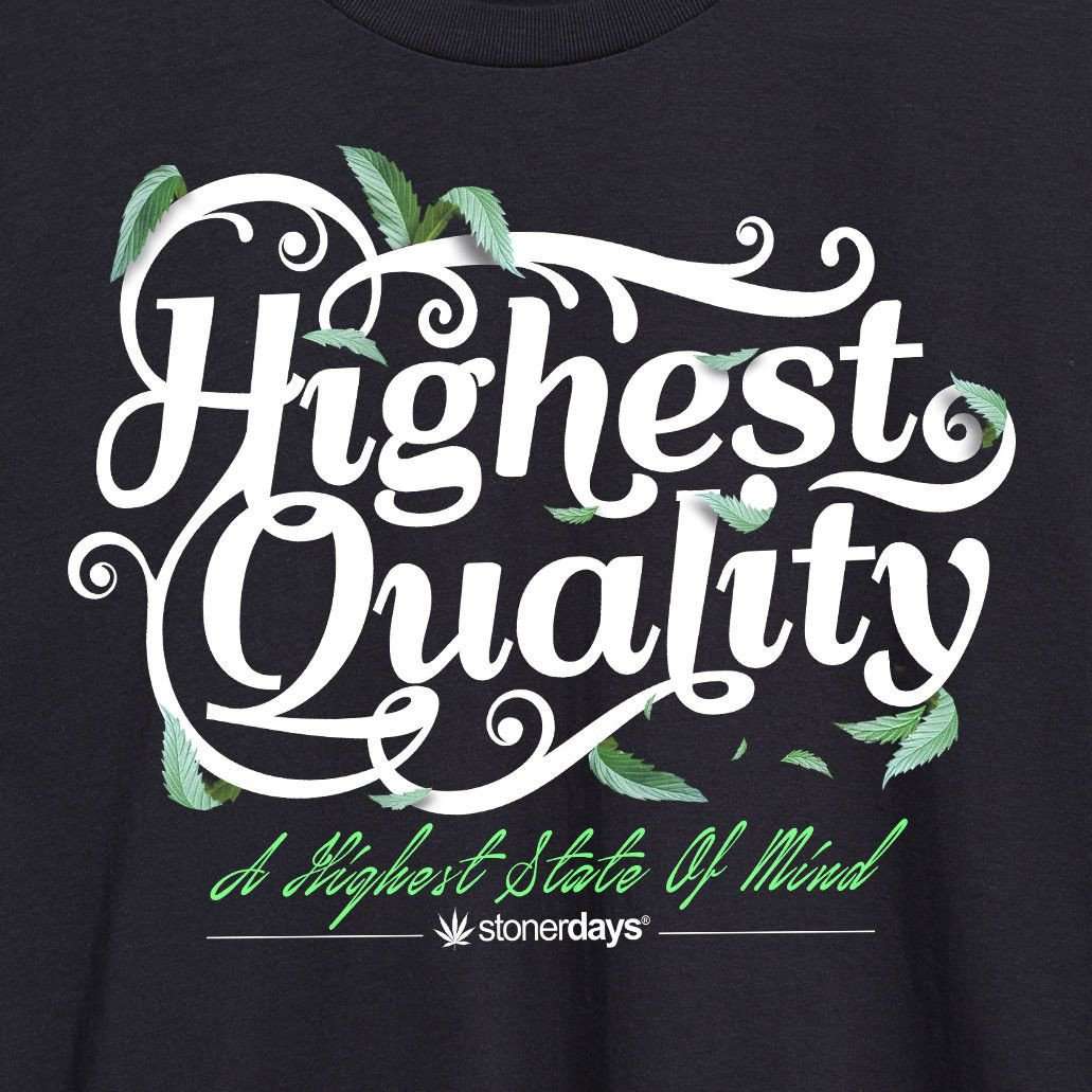 Close-up of StonerDays Men's Highest Quality Tee in Green with White Lettering