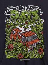 StonerDays Men's Cotton Hotbox Tee with vibrant graphic print, front view on black background