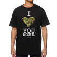 StonerDays Men's black cotton tee with 'I Bud You More' graphic, sizes S to 3XL