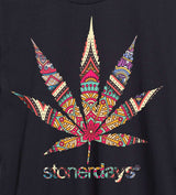 StonerDays Men's Cotton Mandala Tank Top, Close-Up of Colorful Leaf Design