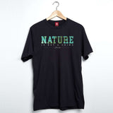 StonerDays Men's Black Tee with 'Nature Is Not A Crime' Graphic, Front View