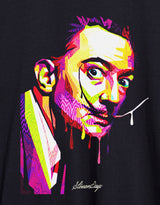 StonerDays Men's Pop Art Dali Tee in Rasta Colors, Close-up View