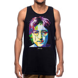 StonerDays Men's Pop Art John Tank Top in Rasta colors, front view on a model, size options S to XXXL