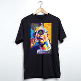 StonerDays Men's Pop Art Snoop Tee in black cotton, front view on hanger