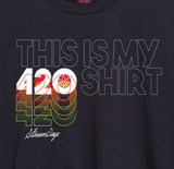 Close-up of StonerDays Men's 420 Shirt Tank in Rasta Colors, Black Cotton Material