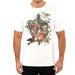 StonerDays Men's True Love Tee in white, featuring a vibrant ribcage and floral design, front view