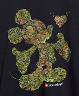 StonerDays Mickey Nugs Women's Racerback Tank, Cotton Blend, Black with Cannabis Design