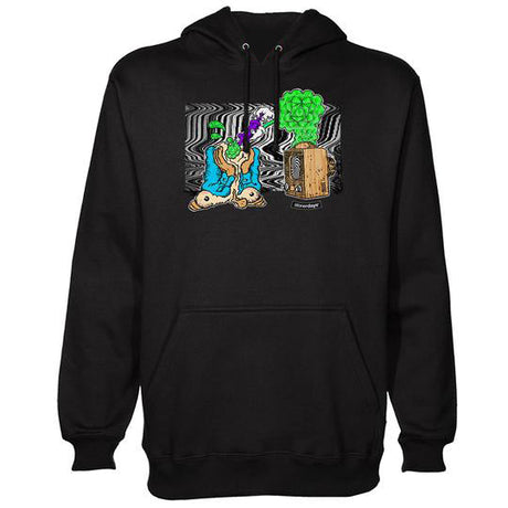 StonerDays Mind Control Men's Hooded Sweatshirt in black with vibrant front print design