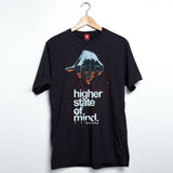 StonerDays Mind Over Matter Men's Tee in black, front view on hanger, with bold graphic print