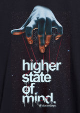 StonerDays Mind Over Matter T-shirt featuring graphic design, front view on black background