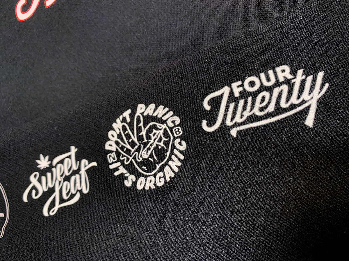 Close-up of StonerDays Mls All Stars Men's Hoodie with themed graphics