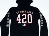 StonerDays Mls All Stars Men's Hoodie back view with 420 graphic and sleeve details