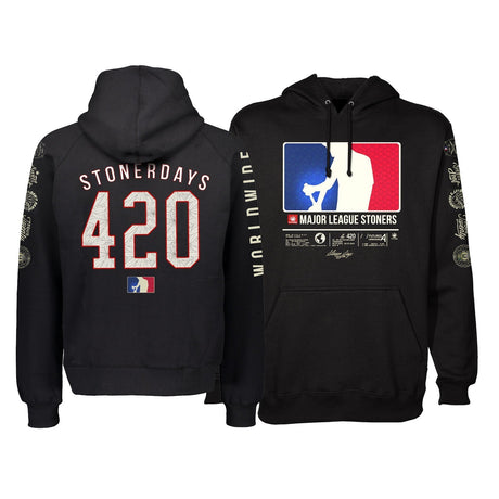 StonerDays Mls All Stars Hoodie, front and back view, featuring 420 design, for men
