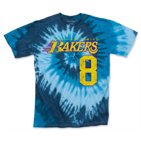 StonerDays Mls Mamba Blue Tie Dye T-Shirt with Bold Number 8 - Front View