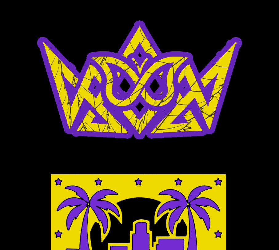 StonerDays Mls Mamba Hoodie design close-up, featuring vibrant yellow and purple graphics