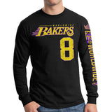 StonerDays Mls Mamba Long Sleeve Shirt in black, front view on model, with yellow and purple graphics