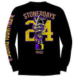 StonerDays Mls Mamba Long Sleeve Shirt in black with vibrant graphic print, front view