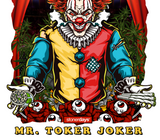 StonerDays Mr. Toker Joker White Tee with vibrant clown graphic, men's cotton shirt