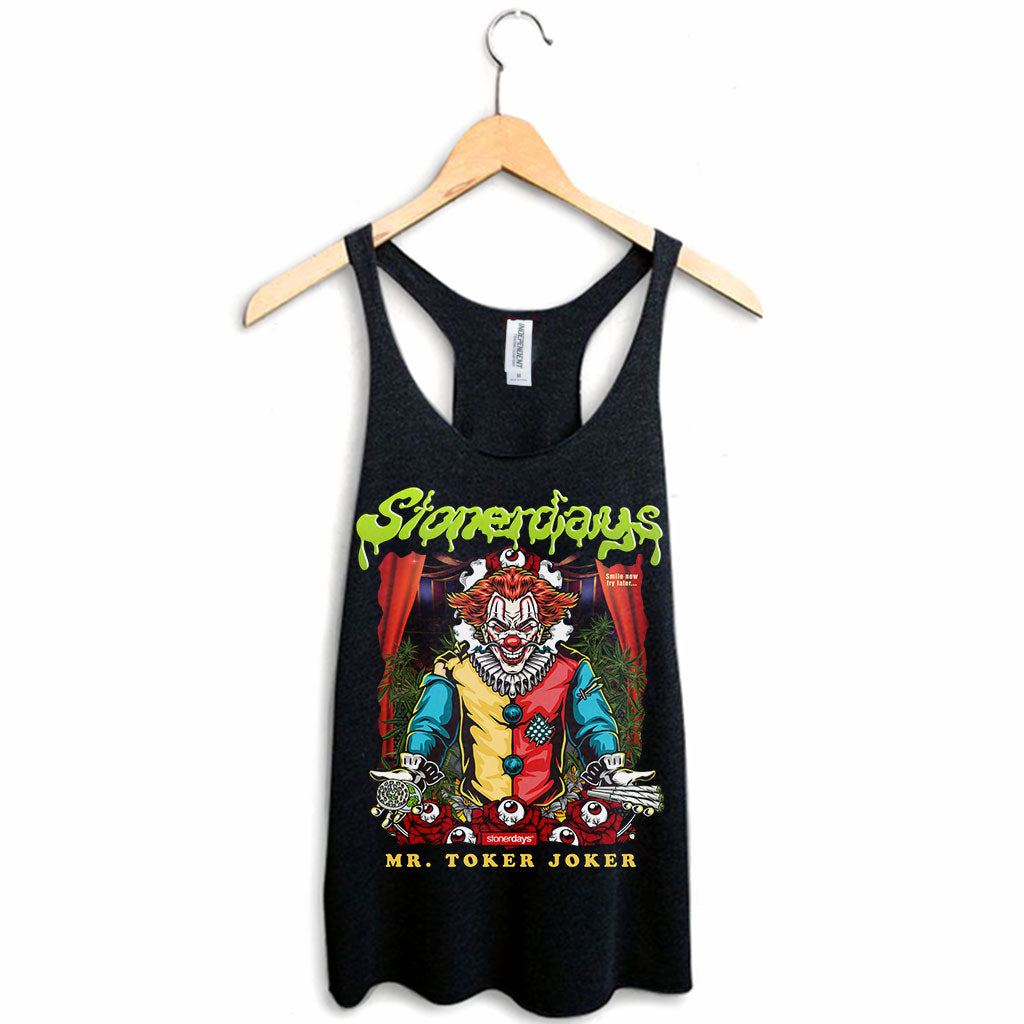 StonerDays Mr. Toker Joker Women's Racerback Tank Top in Black, Sizes S-XXL