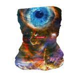 StonerDays Nebula Eye Neck Gaiter featuring cosmic design, front view on white background