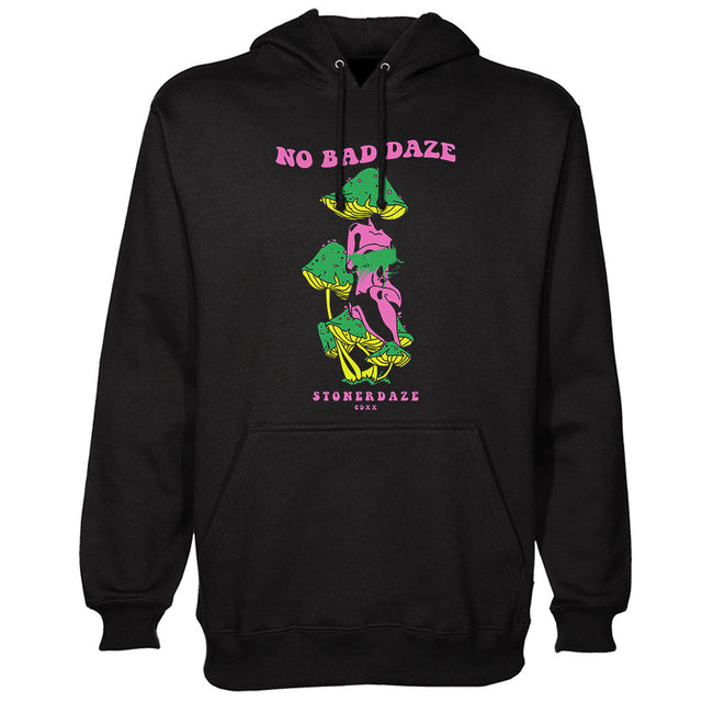 StonerDays No Bad Daze Hoodie in Teal, Men's Cotton/Polyester Blend Sweatshirt - Front View