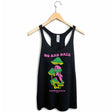 StonerDays No Bad Daze Women's Racerback Tank Top in Teal, Front View on Hanger