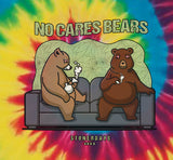 StonerDays No Cares Bears Tee with vibrant rainbow tie-dye background, men's cotton shirt