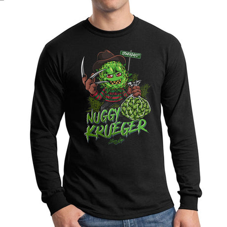 StonerDays Nuggy Krueger Long Sleeve Shirt in Black, Front View, Sizes S-XXXL