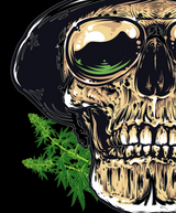 StonerDays Og Kush Crop Top Hoodie design with skull and cannabis leaf