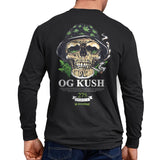 StonerDays OG Kush Long Sleeve Shirt in Black, Rear View Showing Graphic Design, Sizes S-3XL
