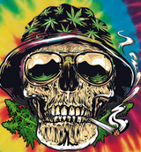 StonerDays Og Kush Tie Dye Tee featuring vibrant tie-dye design with cannabis leaf accents