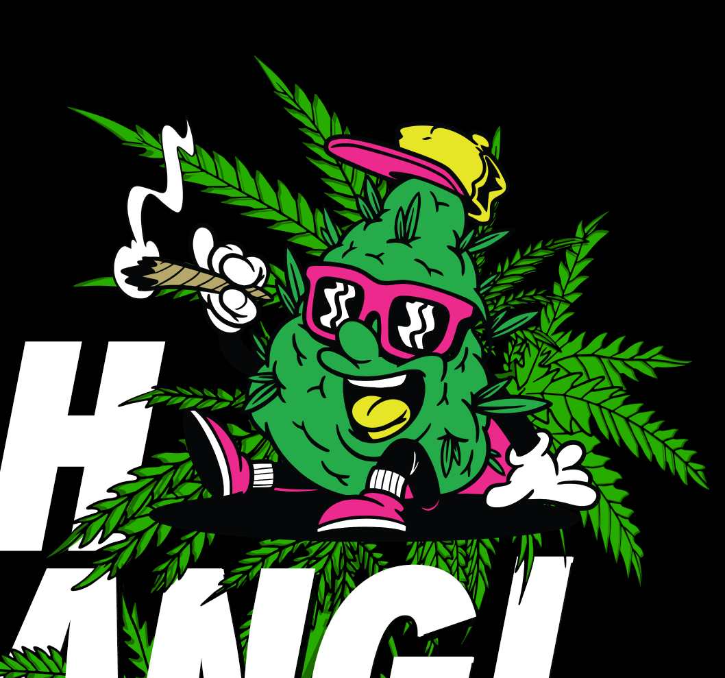 StonerDays Oh Dang! Crop Top Hoodie design close-up on black background