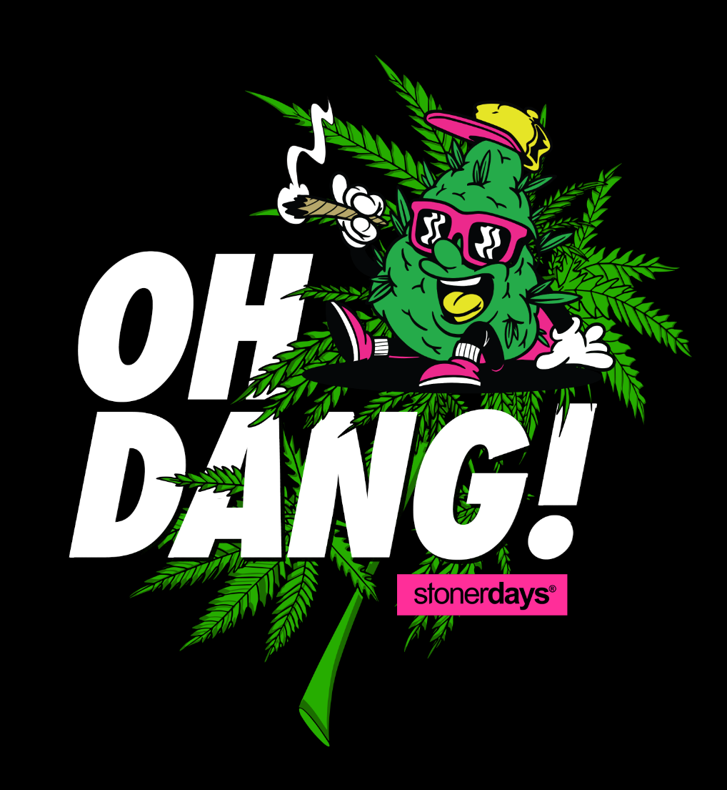 StonerDays Oh Dang! Hoodie in Green with Bold Graphic, Men's 2X Large Cotton Blend