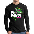 StonerDays Oh Dang! Long Sleeve shirt in black, front view on a male model, sizes S to XXXL