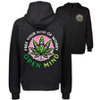 StonerDays Open Mind Hoodie in black, front and side view with graphic design