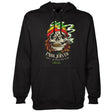 StonerDays black hoodie with 'Pass Joints Not Judgements' graphic, front view, sizes S-XXL