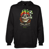 StonerDays black hoodie with 'Pass Joints Not Judgements' graphic, front view, sizes S-XXL