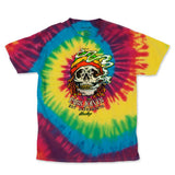 StonerDays Tie Dye Tee with Rasta Colors and Pass Joints Not Judgements Print, Front View