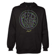 StonerDays Peace And Love Hoodie in black with vibrant green and purple design, front view on a white background