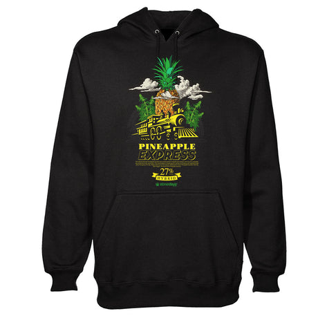 StonerDays Pineapple Express Hoodie in black with vibrant front print, cotton-poly blend