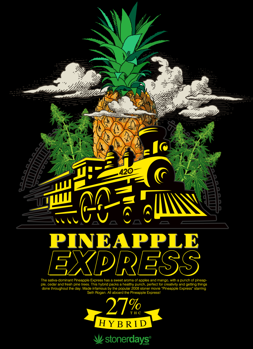 StonerDays Pineapple Express Racerback Tank Top with Vibrant Graphic Print - Front View