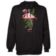 StonerDays Men's Pink Flamingo Hoodie in Black - Front View