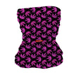 StonerDays Pink Weed Leaf Pattern Polyester Neck Gaiter Front View on White Background