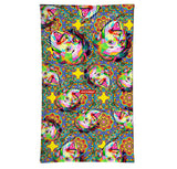 StonerDays Pop Art Einstein Face Covering with vibrant colors and psychedelic patterns, front view