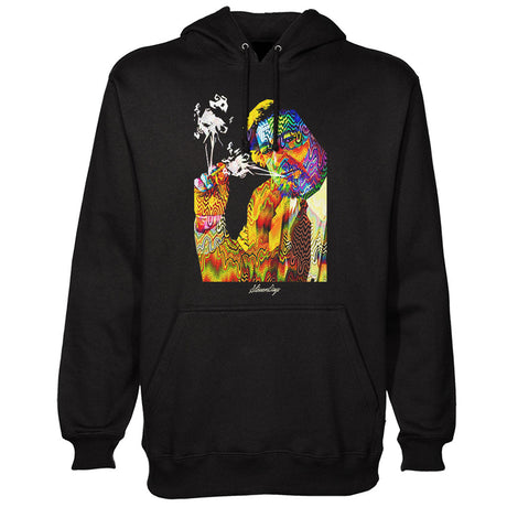 StonerDays Pop Art Jack Hoodie in black, featuring vibrant pop art print, cozy cotton blend, front view.