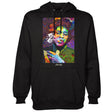 StonerDays Pop Art Jimi Hoodie featuring vibrant print on black cotton, available in S to XXXL