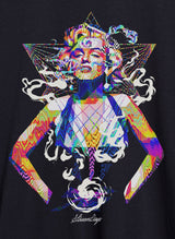 StonerDays Pop Art Marilyn Crop Top Hoodie featuring vibrant pop art design on black cotton